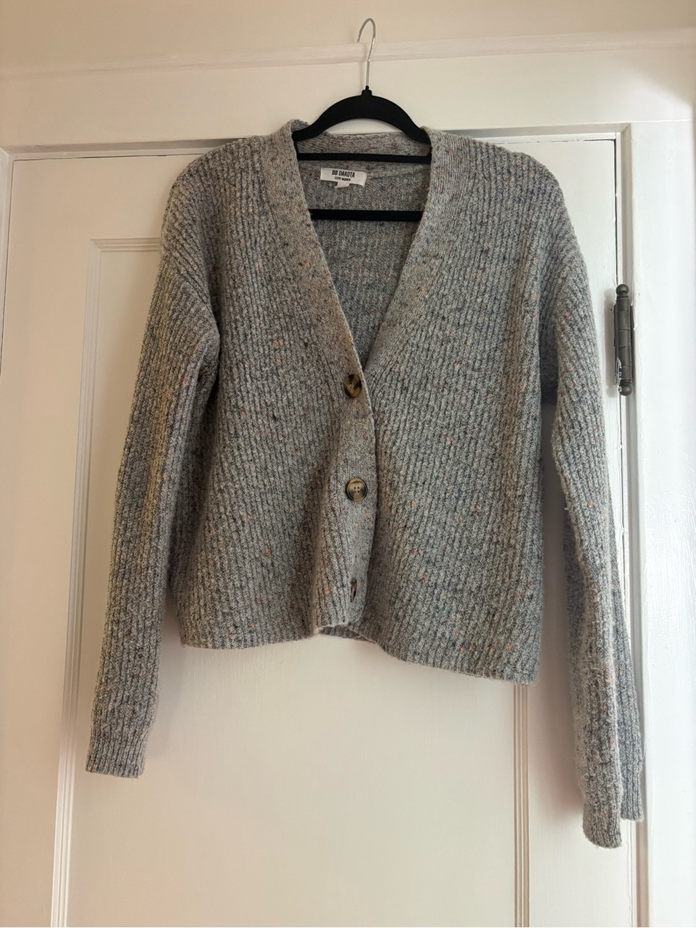 Speckled Grey V-Neck Button Cardigan